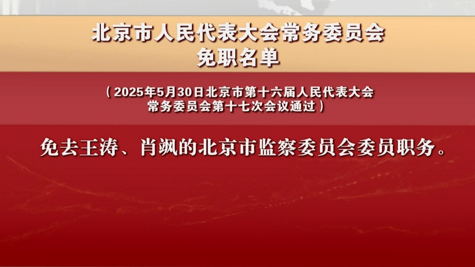 北京市人民代表大会常务委员会免职名单