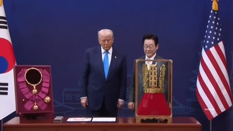 韩国送特朗普金冠，纯手工制作，用时20天