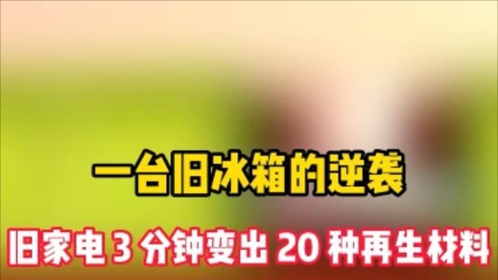 旧冰箱3分钟竟能“吐”出 20种材料