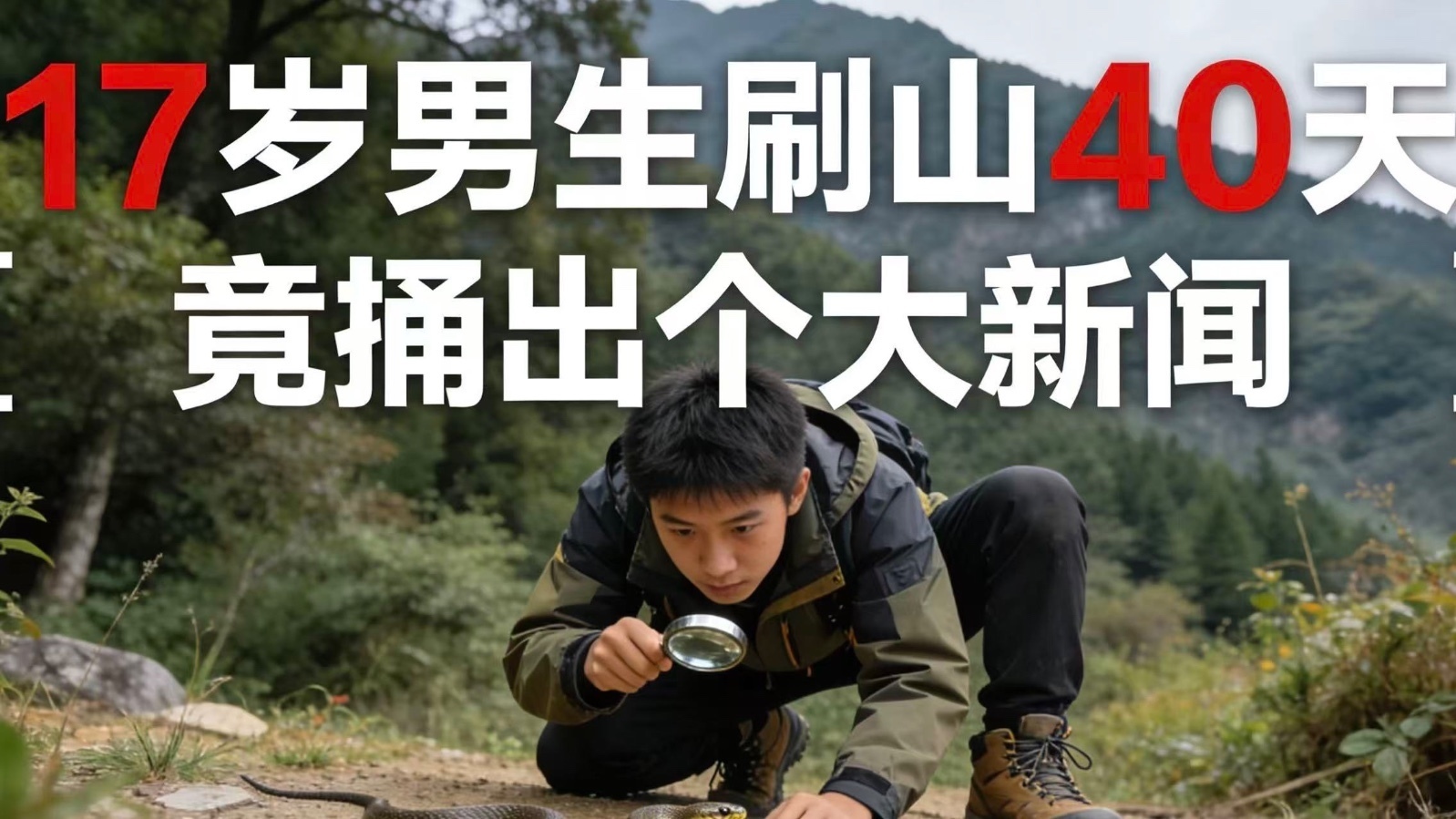 17岁男生刷山40天,竟捅出个大新闻 17岁男生刷山40天,竟捅出个大新闻
