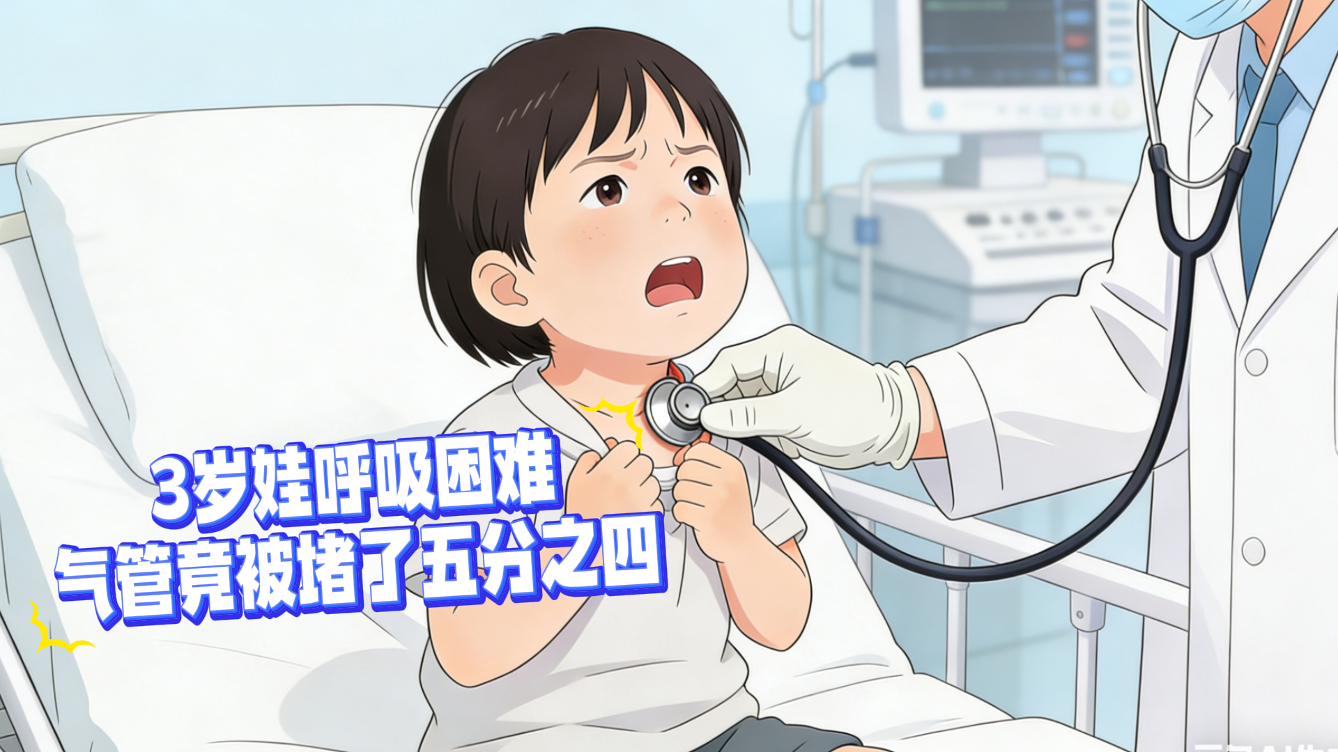 3岁娃呼吸困难，气管竟被堵了五分之四