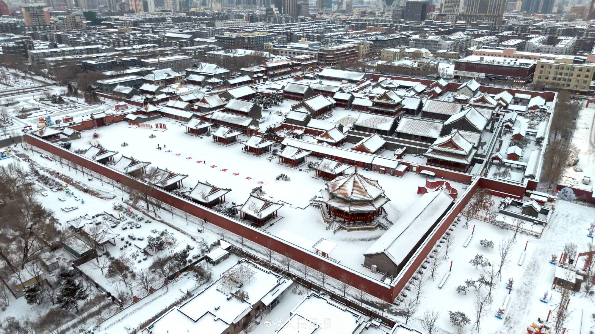 航拍雪中沈阳故宫,唯美浪漫 航拍雪中沈阳故宫,唯美浪漫
