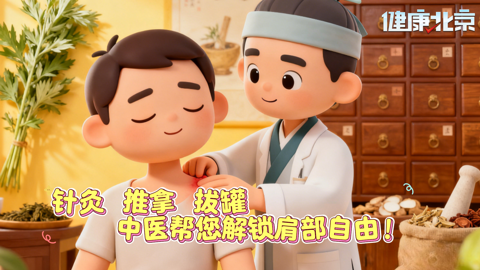 针灸  推拿  拔罐  中医帮您解锁肩部自由！