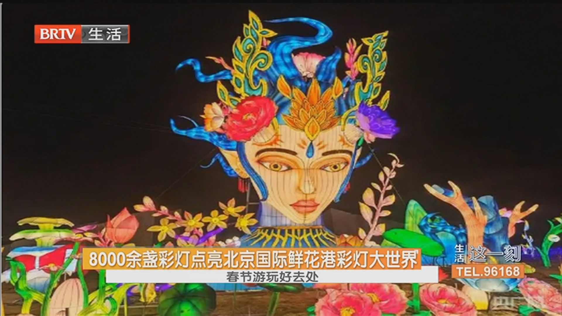 8000余盏彩灯点亮北京国际鲜花港彩灯大世界 春节游玩好去处