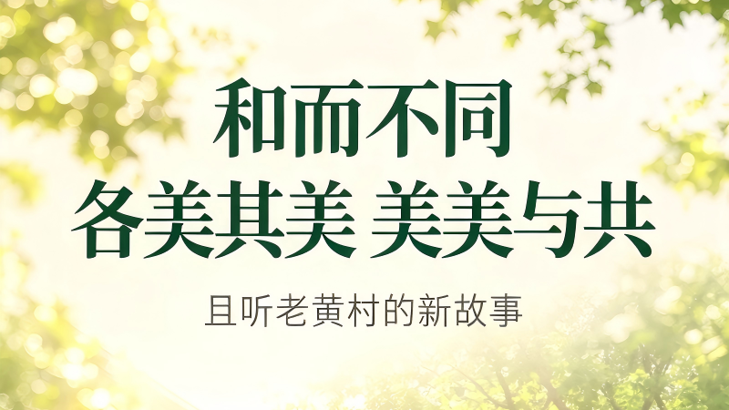 和而不同、各美其美、美美与共，且听老黄村的新故事